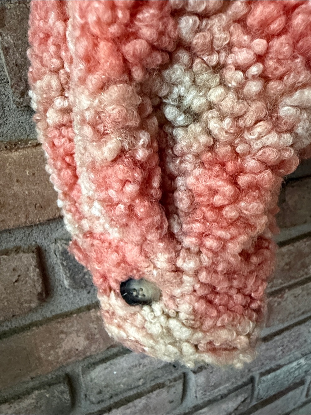 Coral & Cream Sherpa Button-Up Jacket - Picture 3 of 10